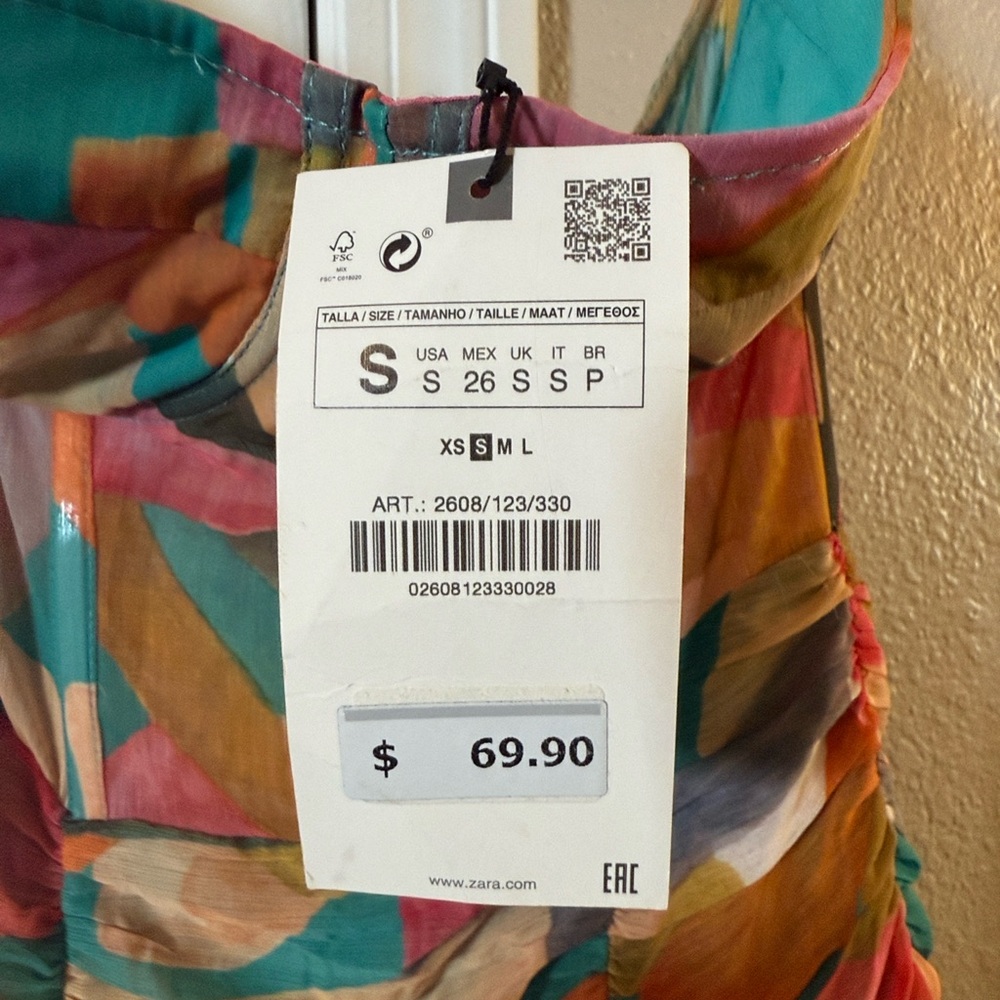 Zara Multicolor Strapless Dress - Picture 2 of 2